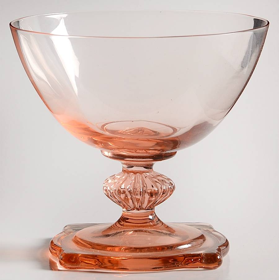 Carcassone Flamingo Pink Champagne/Tall Sherbet by Heisey-1