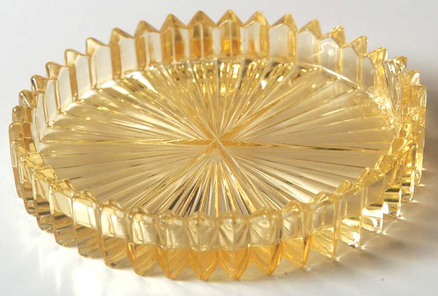 Ridgeleigh Sahara Yellow Coaster by Heisey-1
