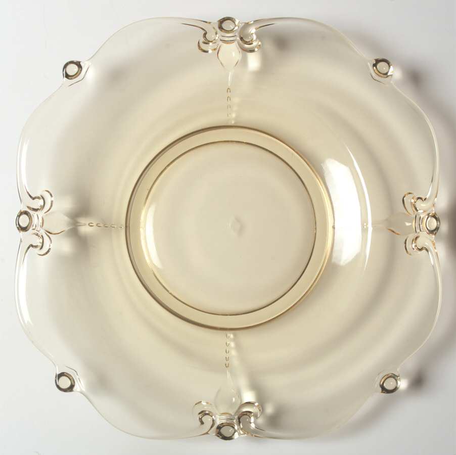 Fleur De Lis Yellow Square Luncheon Plate by Heisey-1