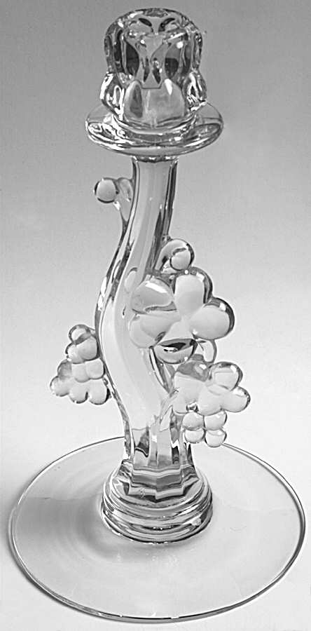Grape Cluster 10" Tall Single Light Candlestick by Heisey-1