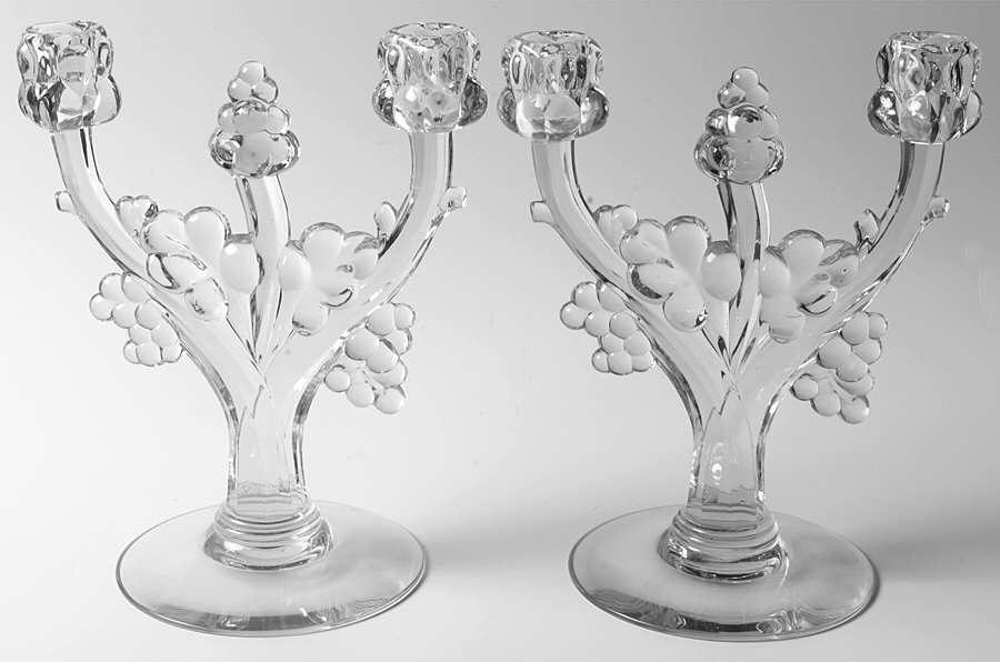 Grape Cluster (Set of 2) Double Light Candlestick by Heisey-1