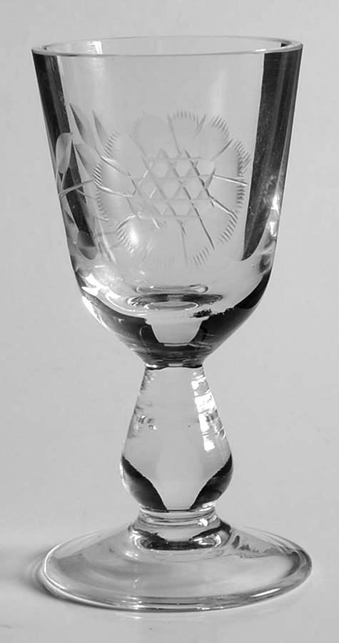 Cornflower (Bulbous Stem) Cordial Glass by W J Hughes-1