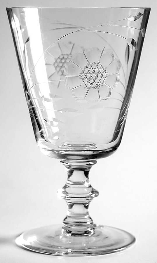 Cornflower (Wafer Stem) Water Goblet by W J Hughes-1