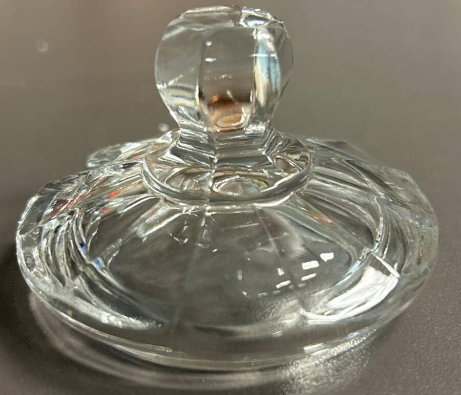 Narrow Flute Clear (Stem 394) Lid for Mustard by Heisey-1