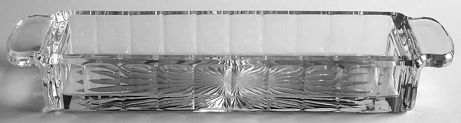 Narrow Flute Clear (Stem 394) Domino/Suger Tray with Handle by Heisey-1