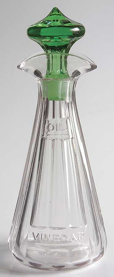 Narrow Flute Clear (Stem 394) Salad Dressing Bottle & Stopper by Heisey-1