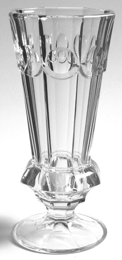 Thumbprint and Panel Clear 8" Flower Vase by Heisey-1