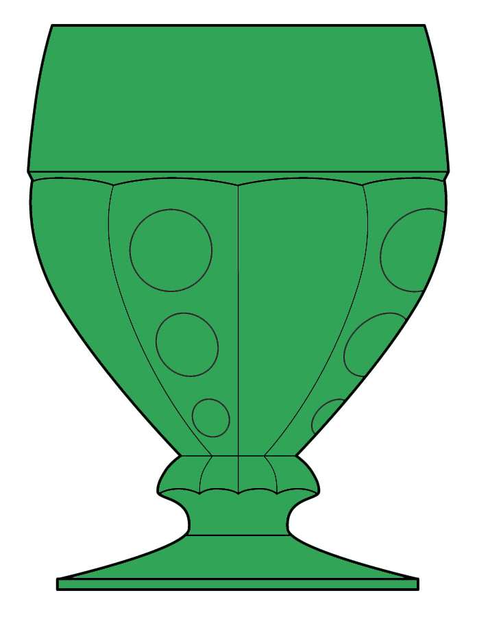 Old Sandwich Green Water Goblet by Heisey-1