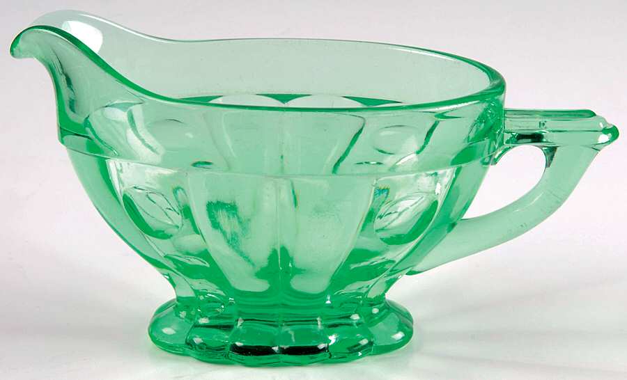 Old Sandwich Green Creamer by Heisey-1