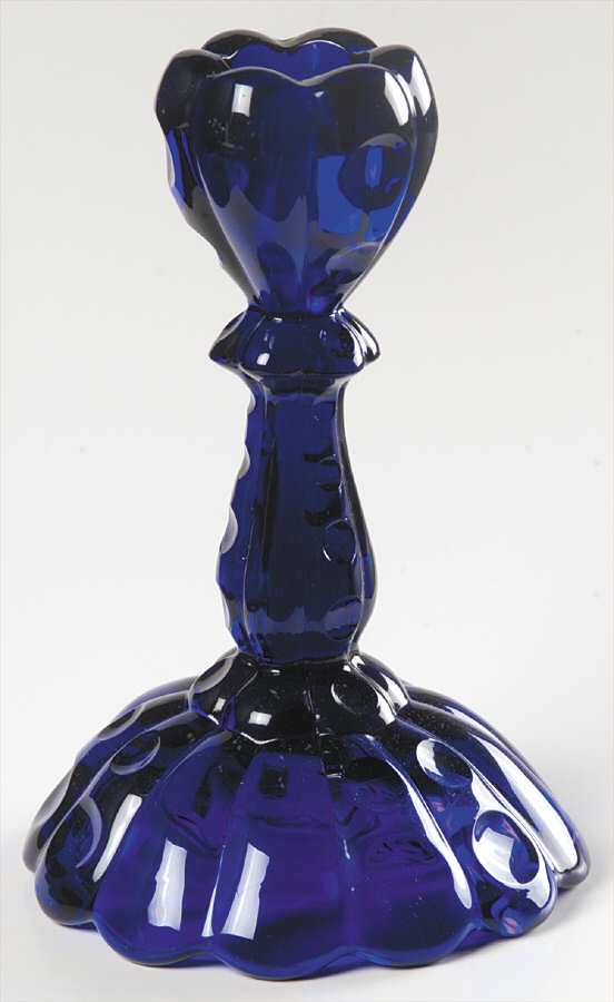 Old Sandwich Cobalt Blue 6" Single Light Candlestick by Heisey-1