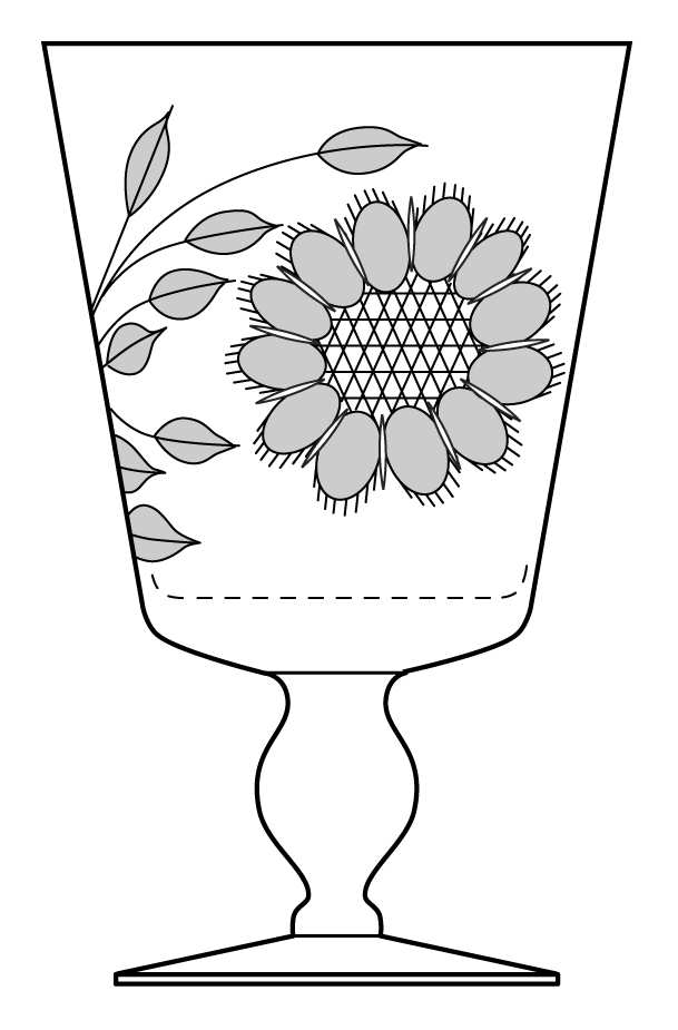 Cornflower (Ball Stem) Water Goblet by W J Hughes-1