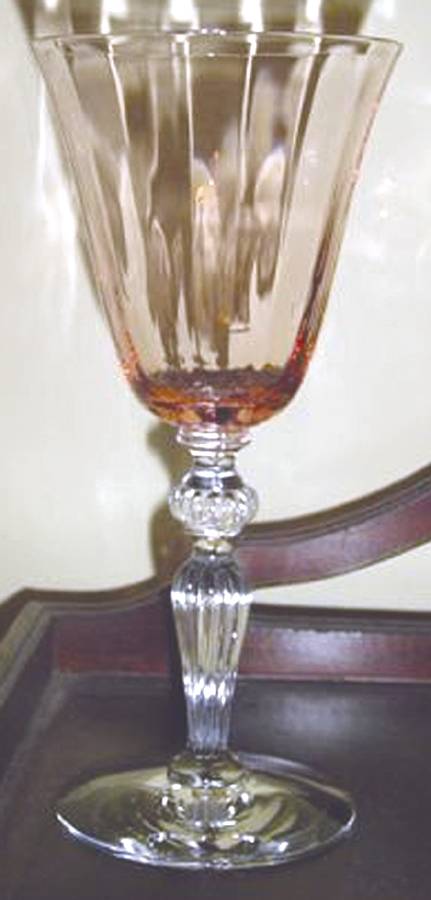 X101 Pink Water Goblet by Huntington Glass-1