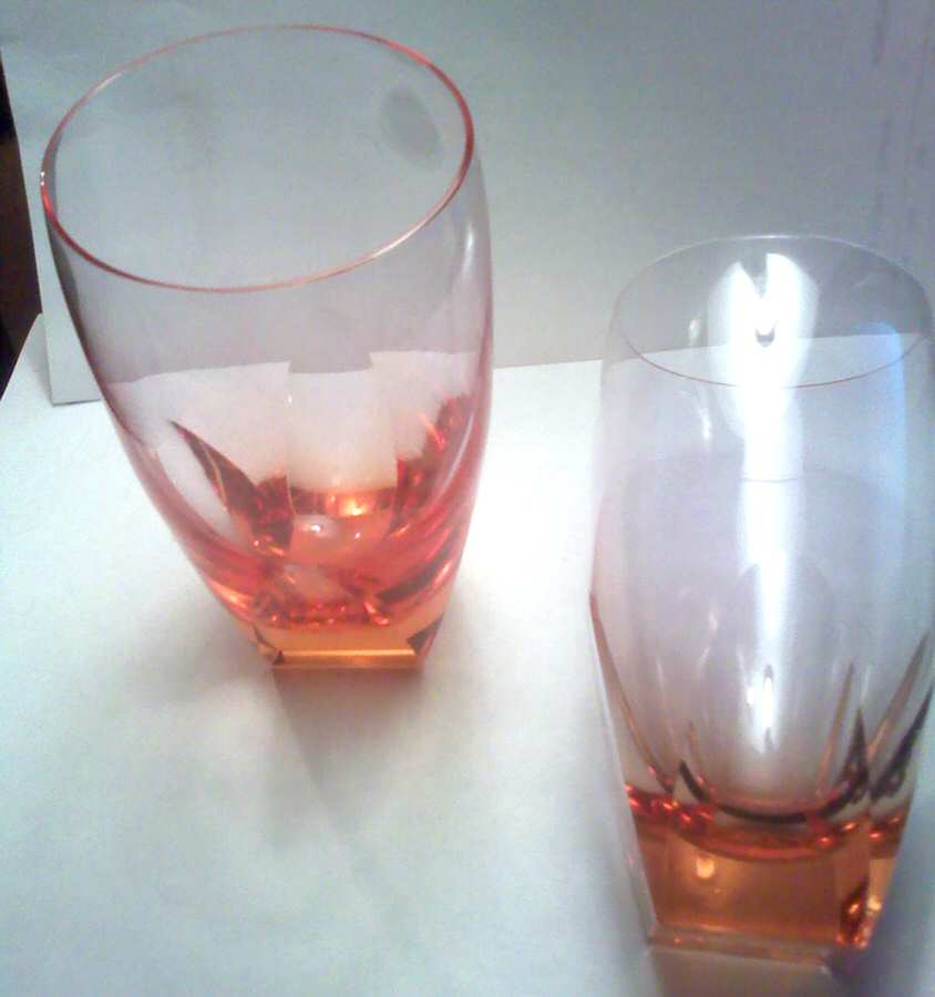 Q Cut Line Amber 10 Oz Flat Tumbler by Hoya-1