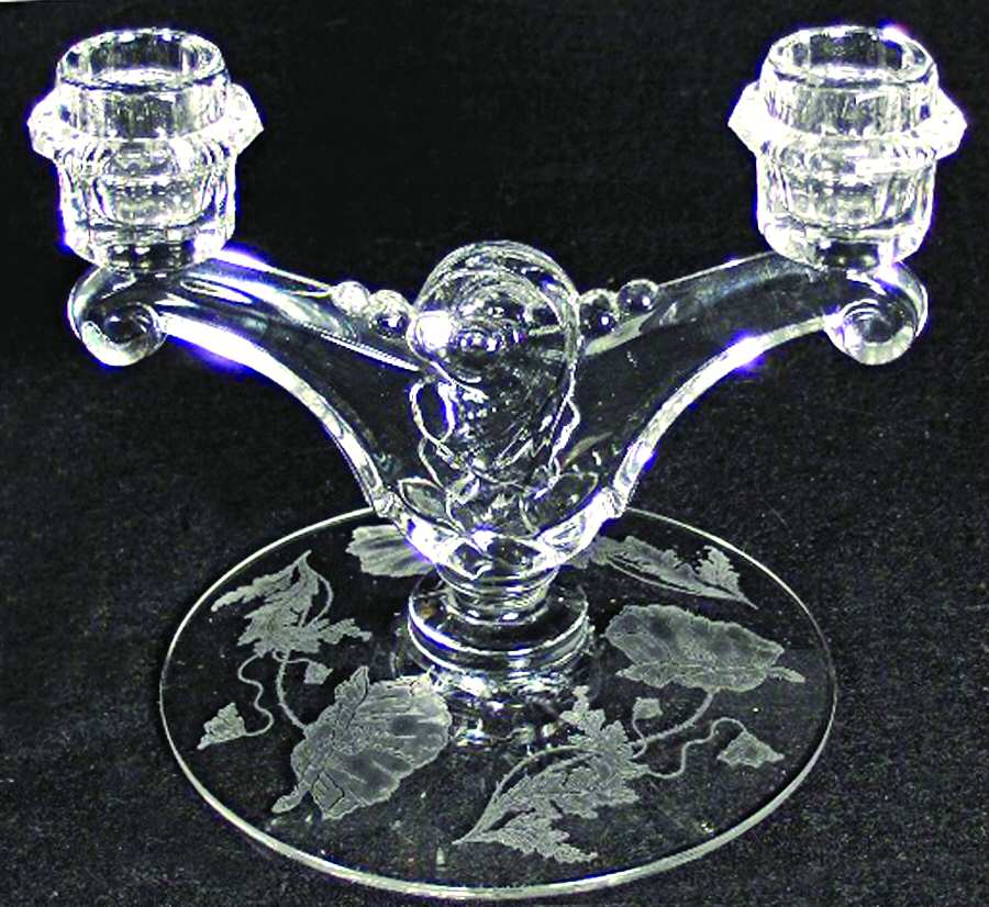 Poppy Double Light Candlestick by Heisey-1