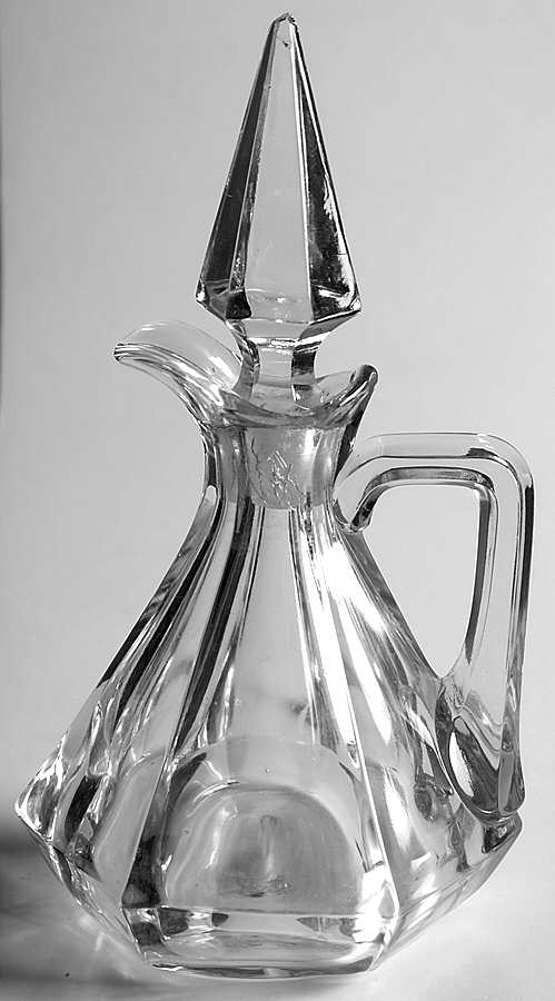Plain Panel Recessed Oil Cruet & Stopper by Heisey-1
