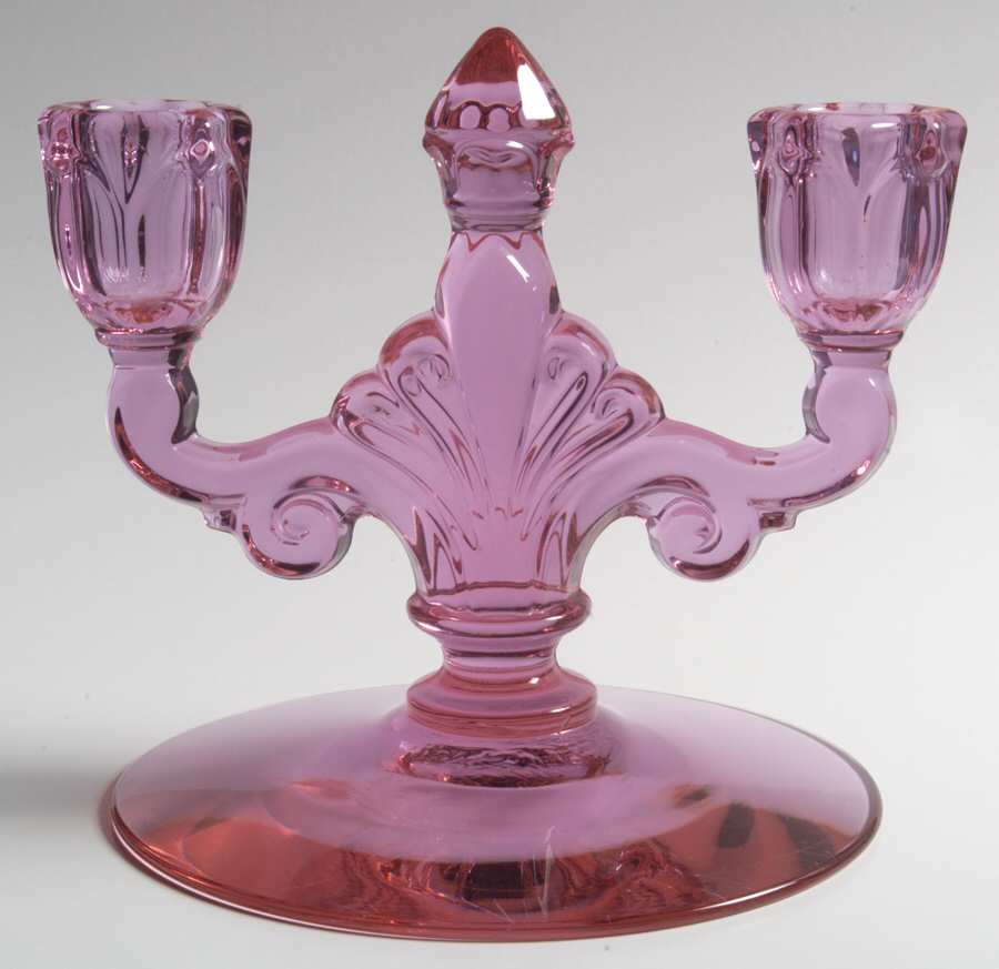 Trident Alexandrite Double Light Candlestick by Heisey-1