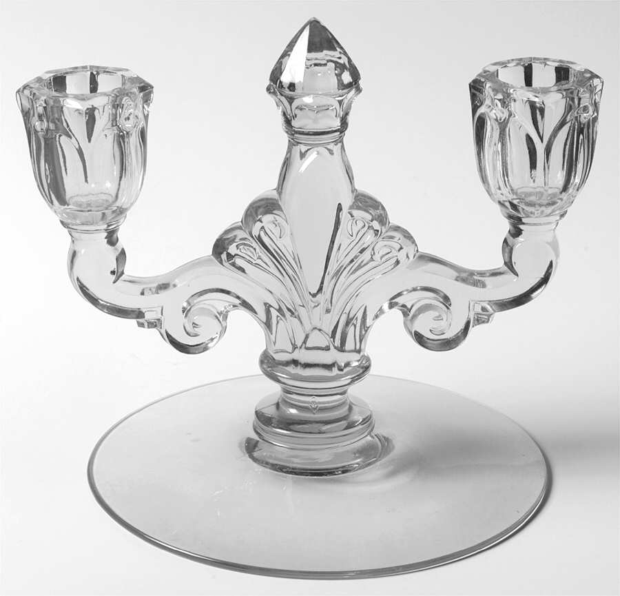 Trident Tangerine Double Light Candlestick by Heisey-1