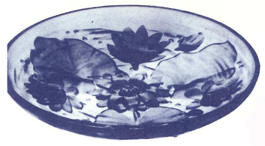 Verlys Clear Water Lily Bowl by Heisey-1