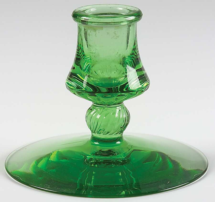 Mercury Green 3" Single Light Candlestick by Heisey-1