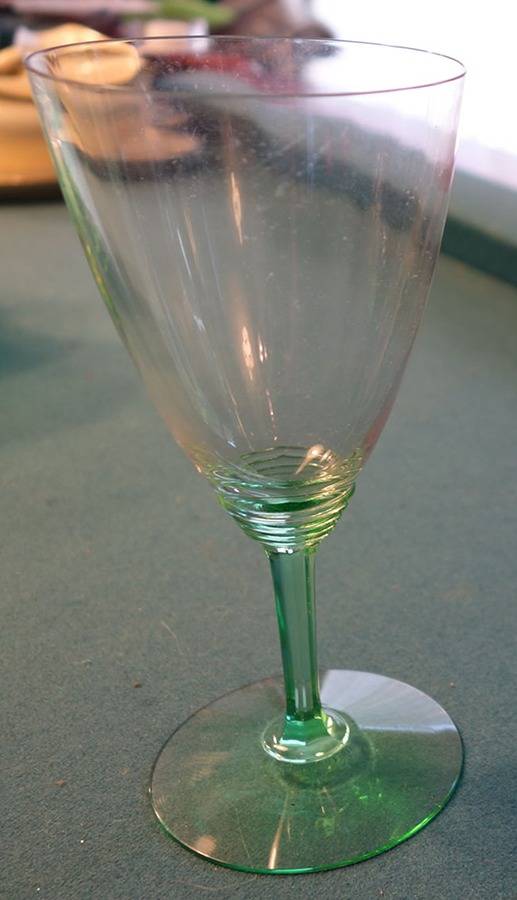 Frontenac Green (Green Stem) Water Goblet by Heisey-1