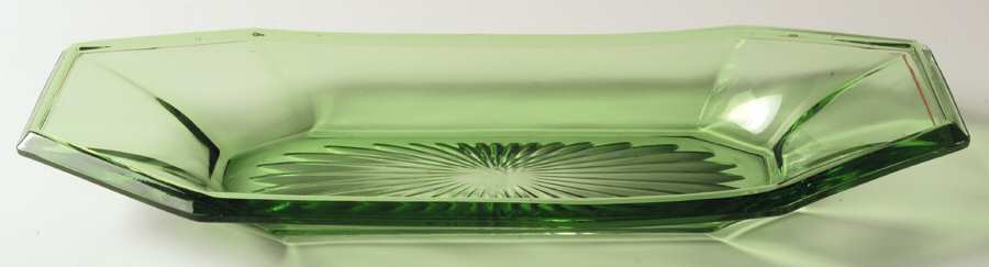 Octagon with Rim Green 12" Oblong Celery by Heisey-1