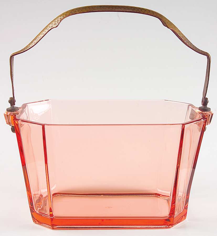 Octagon Pink (Line 500) Ice Tub by Heisey-1