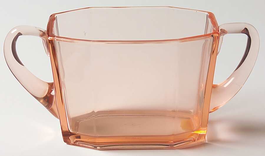 Octagon Pink (Line 500) Open Sugar by Heisey-1