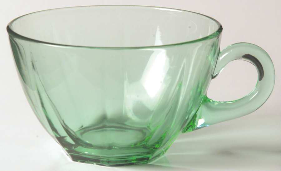 Ribbed Octagon Green Cup Only by Heisey-1