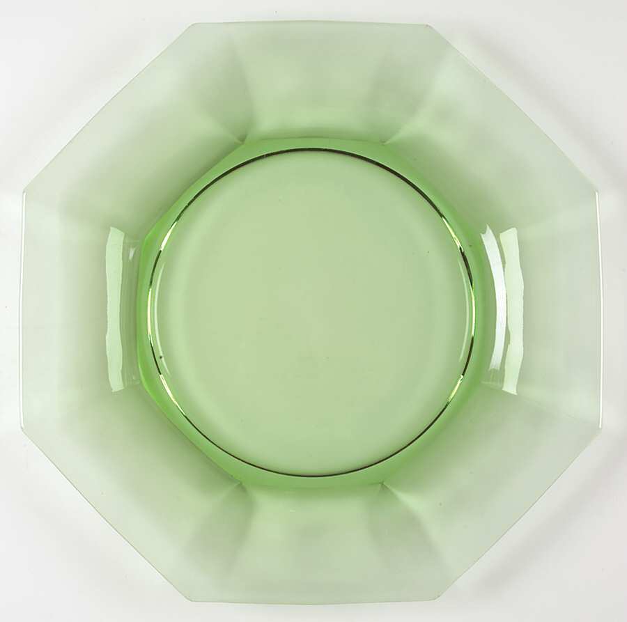 Ribbed Octagon Green Dinner Plate by Heisey-1