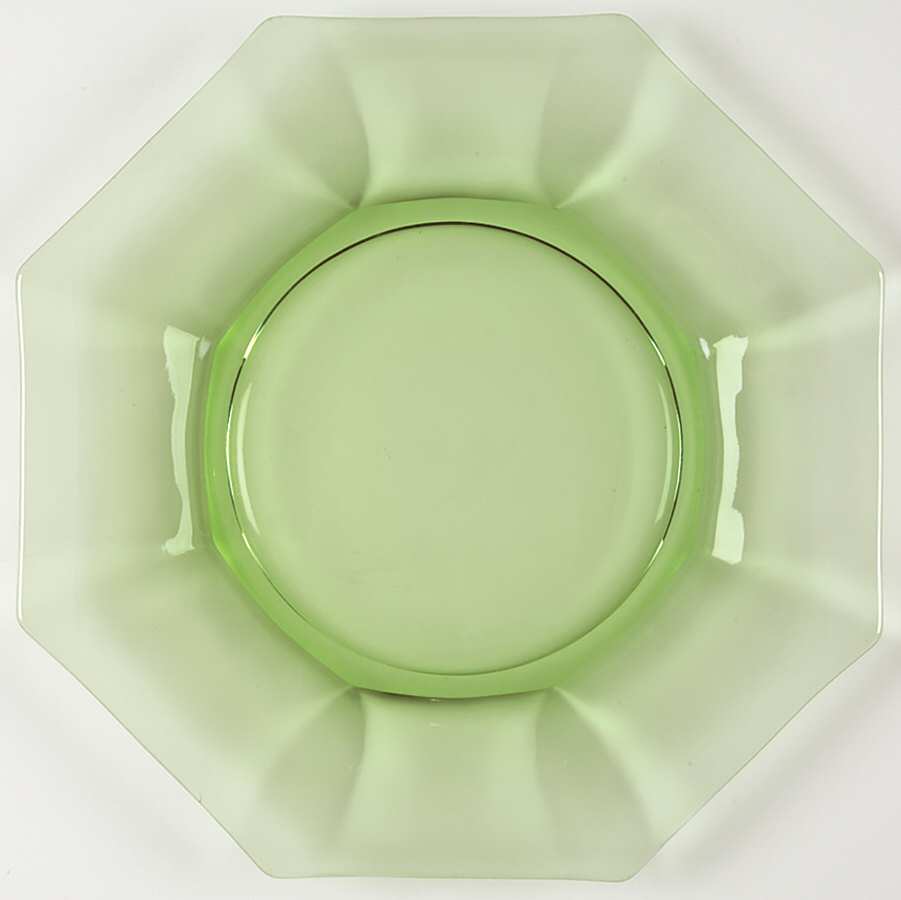 Ribbed Octagon Green Luncheon Plate by Heisey-1