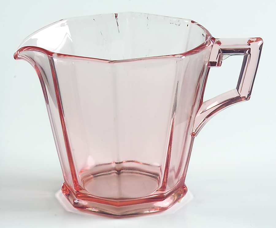 Ribbed Octagon Pink Creamer by Heisey-1