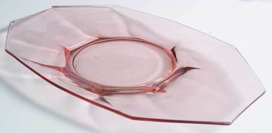 Ribbed Octagon Pink 13" Oval Platter by Heisey-1