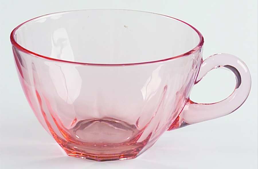 Ribbed Octagon Pink Cup Only by Heisey-1