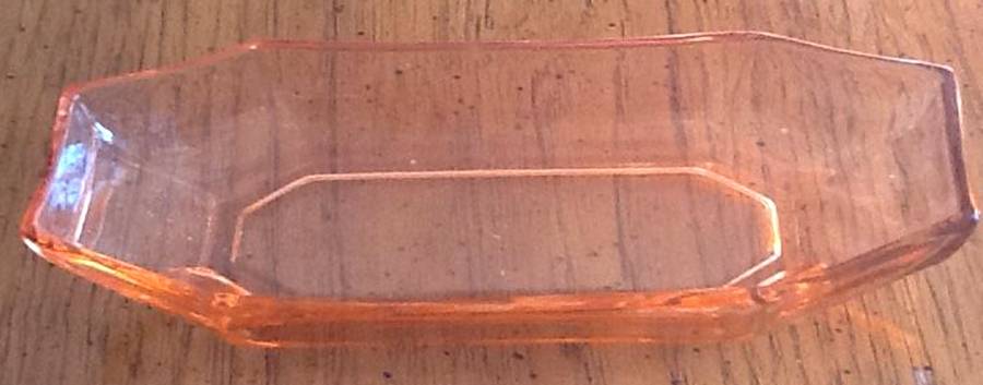 Ribbed Octagon Pink 9" Oblong Celery by Heisey-1