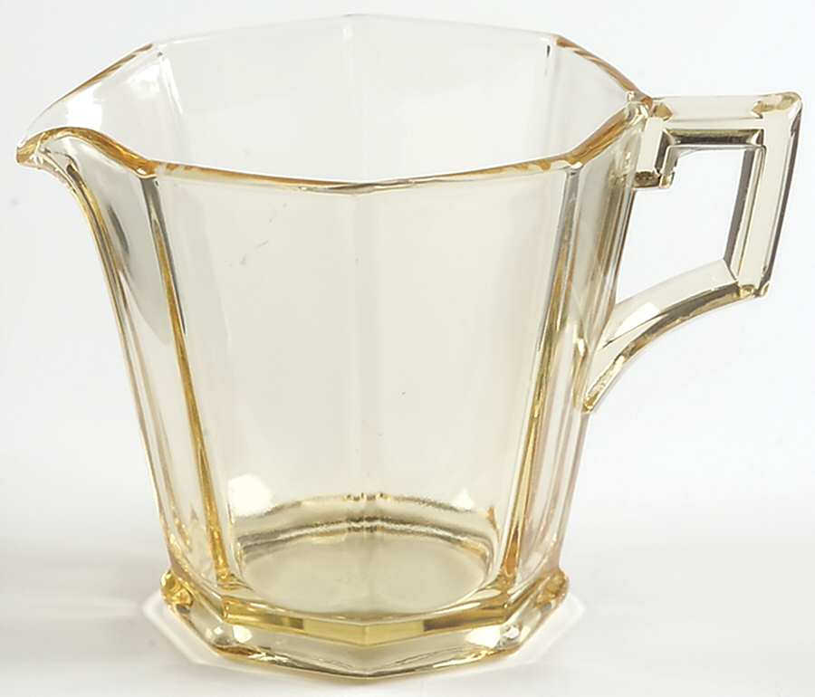 Ribbed Octagon Yellow Creamer by Heisey-1