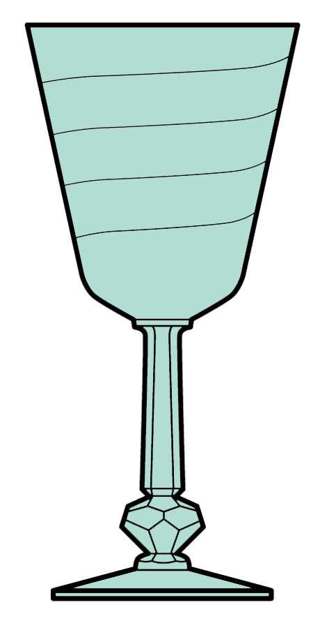 Kohinoor-Zircon Green Water Goblet by Heisey-1