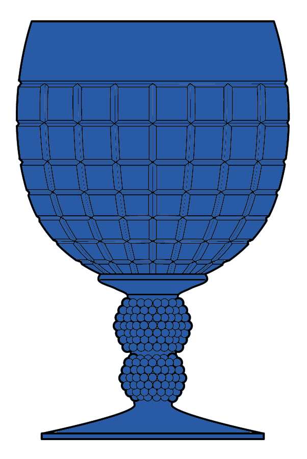 Victorian Cobalt Blue Water Goblet by Heisey-1