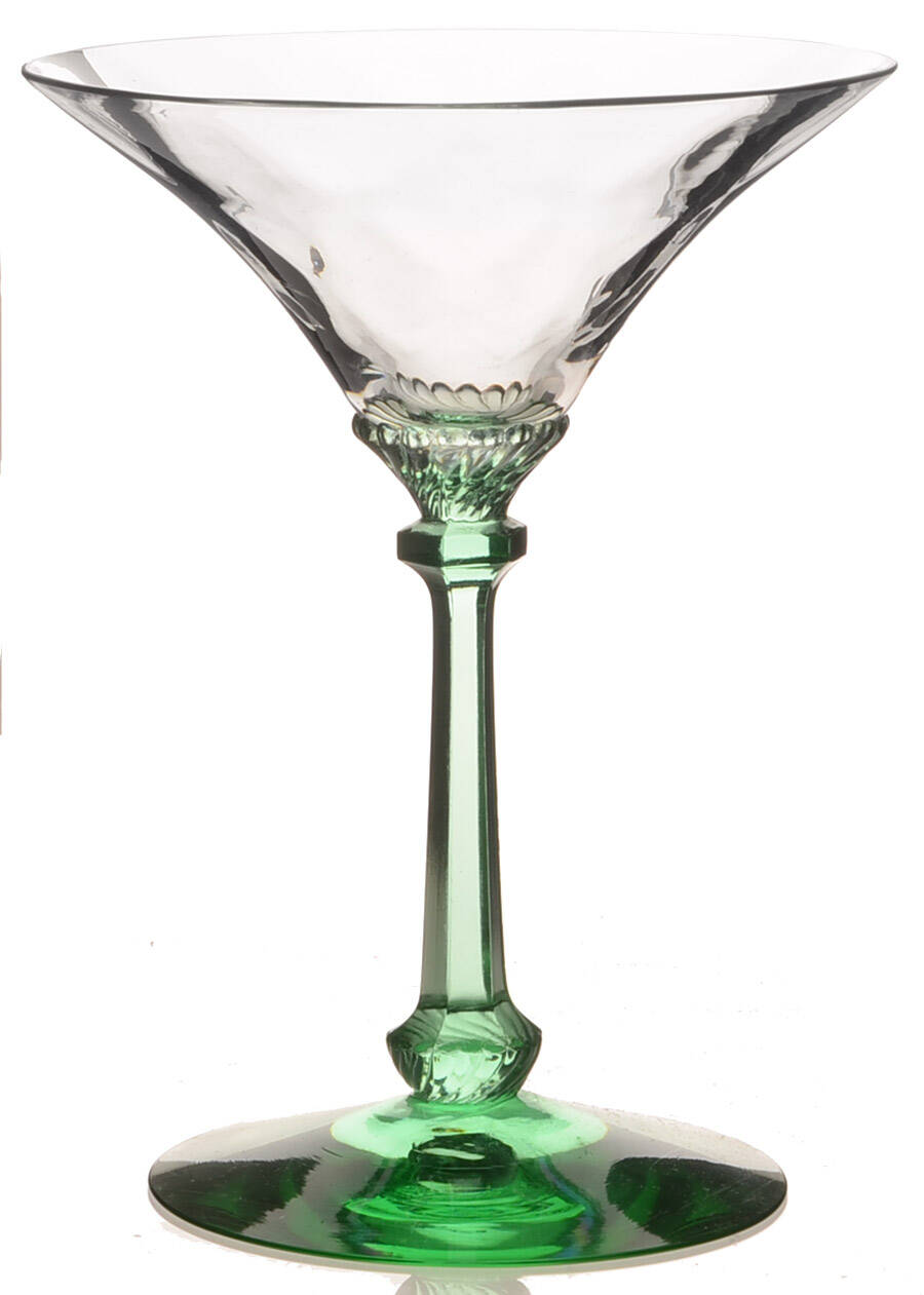 Old Dominion Green (Green Stem, Clear Bowl) Champagne/Tall Sherbet by Heisey-1