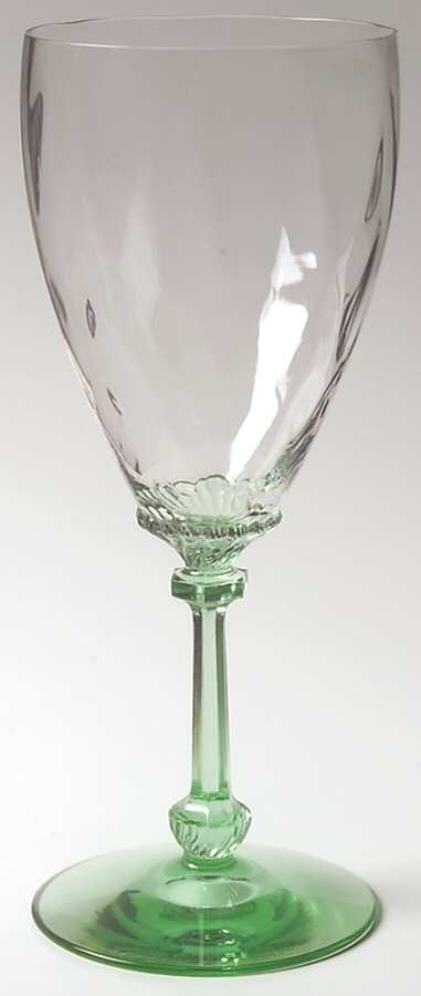 Old Dominion Green (Green Stem, Clear Bowl) Water Goblet by Heisey-1