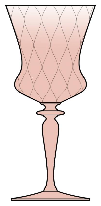 Ramshorn Pink Water Goblet by Heisey-1