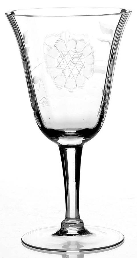 Cornflower (Smooth Stem, Optic) Water Goblet by W J Hughes-1