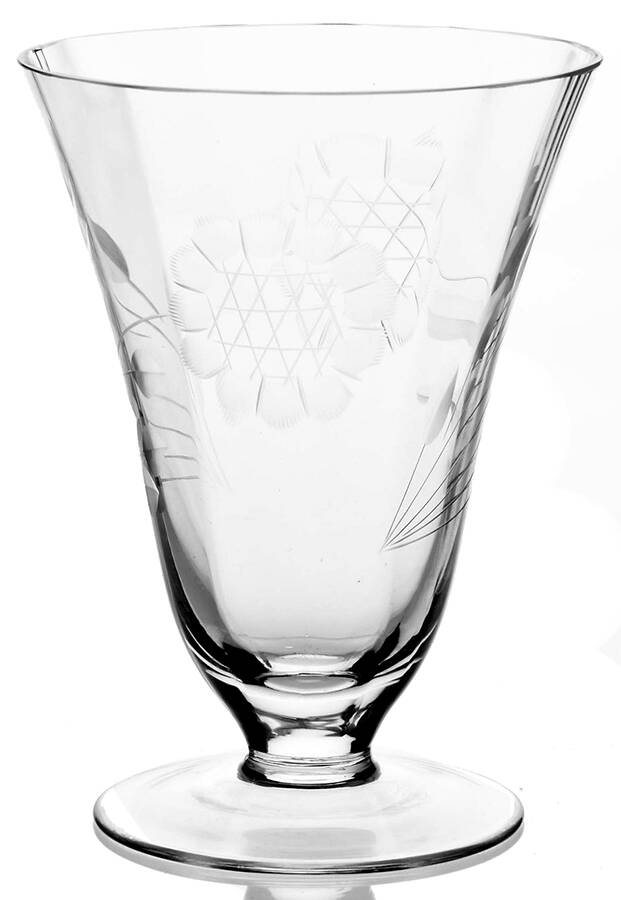 Cornflower (Smooth Stem, Optic) Footed Tumbler by W J Hughes-1