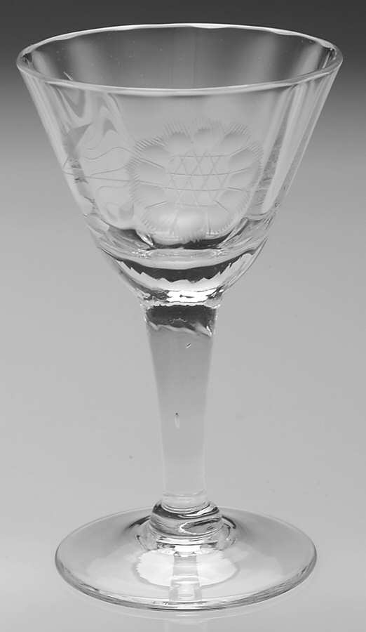 Cornflower (Smooth Stem, Optic) Cordial Glass by W J Hughes-1