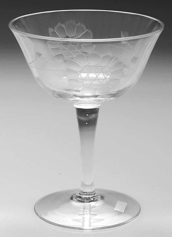 Cornflower (Smooth Stem, Optic) Champagne/Tall Sherbet by W J Hughes-1