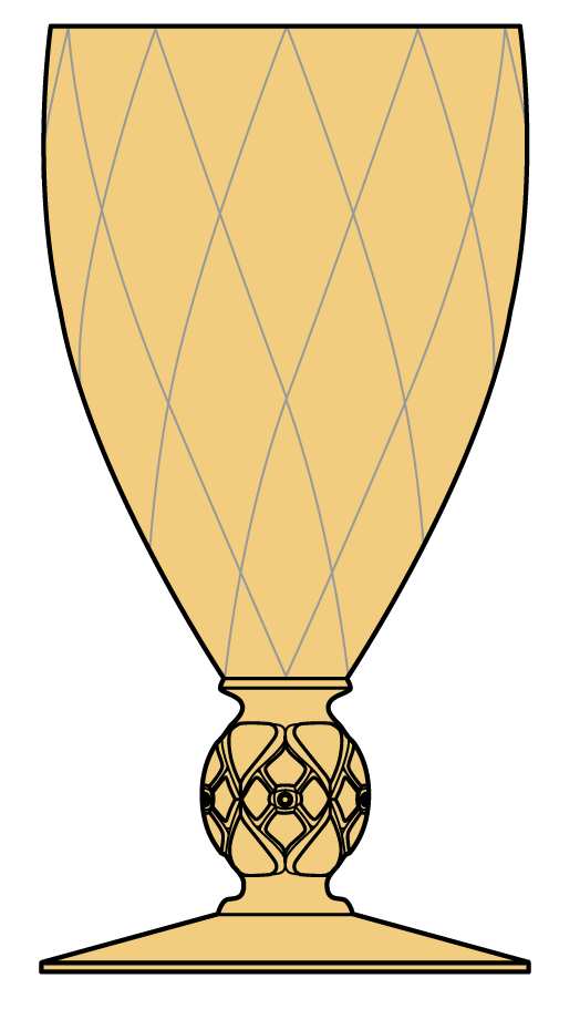 Diamond Rose Yellow (Sahara) Water Goblet by Heisey-1