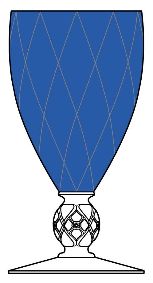 Diamond Rose Cobalt Blue Water Goblet by Heisey-1