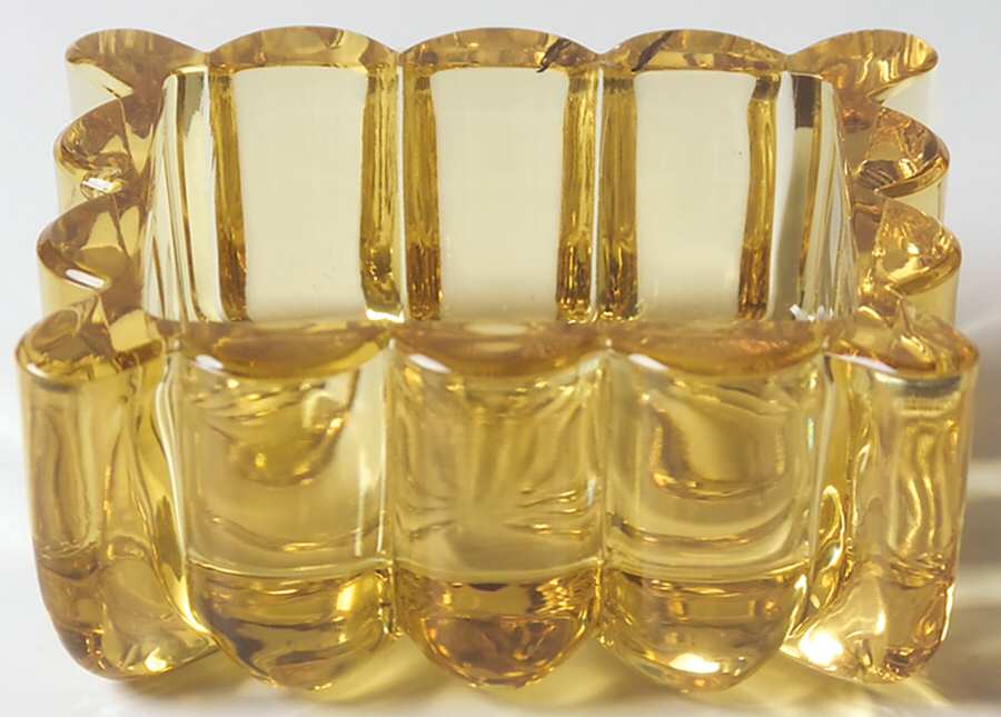 Crystolite Yellow Cigarette Box No Lid by Heisey-1