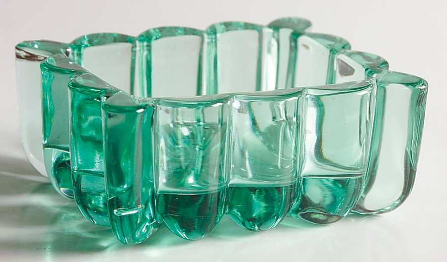 Crystolite Zircon Green Cigarette Box No Lid by Heisey-1