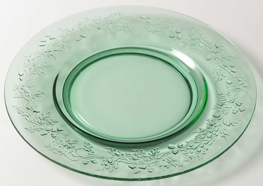 Acorn and Leaves Moongleam Green 7" Salad Plate by Heisey-1