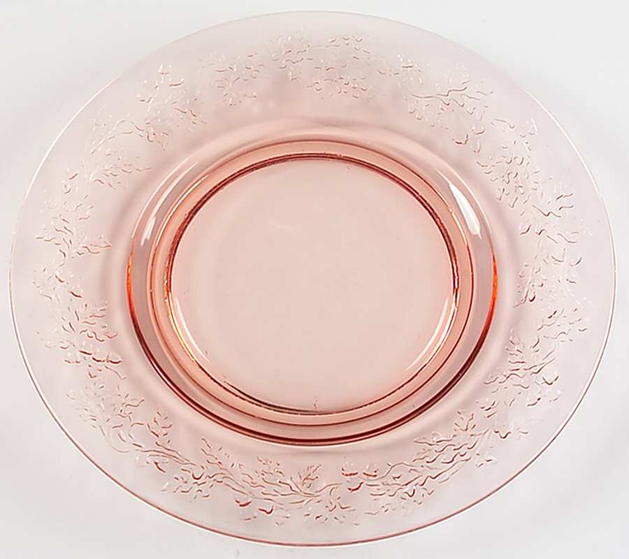 Acorn and Leaves Pink 7" Salad Plate by Heisey-1